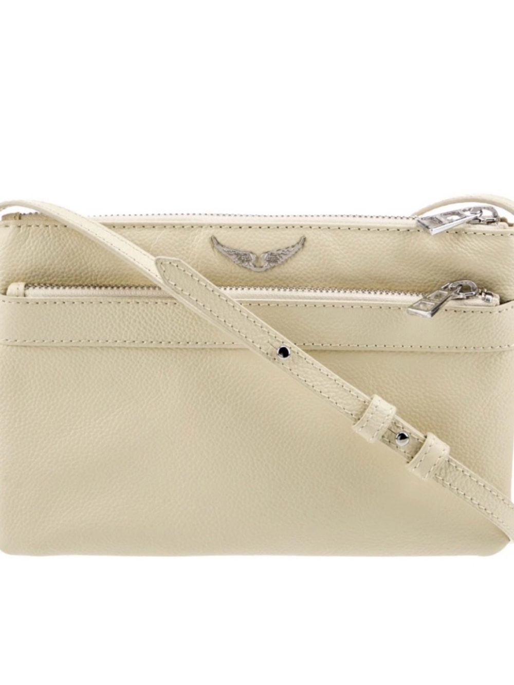 Zadig & Voltaire Small Cream Leather Crossbody Bag